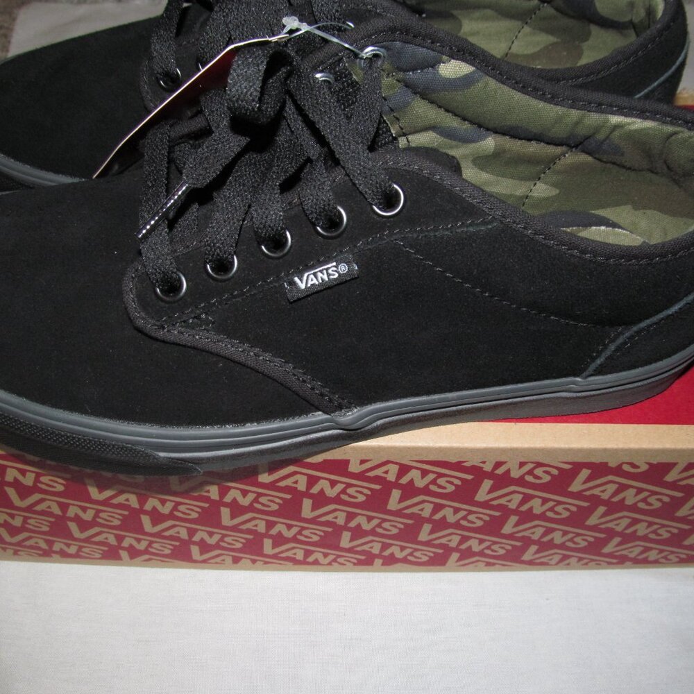 NEW Vans Atwood Men's Size 9.5 Skateboard Sneakers Black Asphalt Camo 2019 RARE